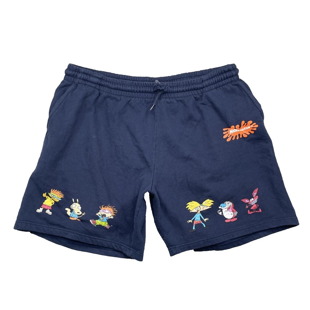 Nickelodeon Sweat Shorts 2XL 90's Nostalgia Retro Cartoon Streetwear Hey Arnold
